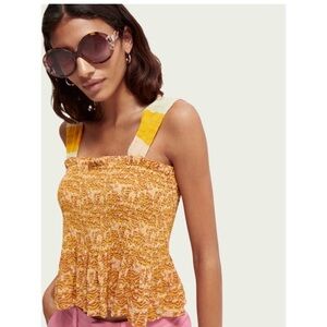 Scotch & Soda Seersucker Smocked Tank